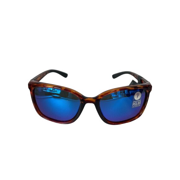 Kreedom Polarized Sunglasses Tortoise Frame Blue Lenses UV Protection Modern NEW - Picture 1 of 6